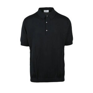 JOHN SMEDLEY Knit Polo Shirt - Black